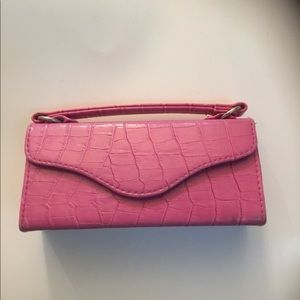 Pink leather glasses case